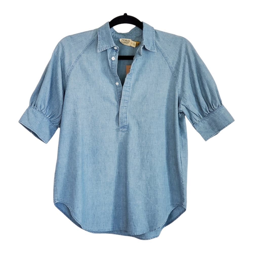 Polo Ralph Lauren Denim & Supply  Chambray Top Size 00 Pullover Short Sleeve